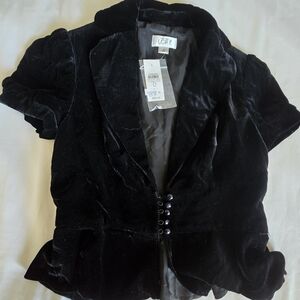 LOFT Elegant Black Velvet Blazer